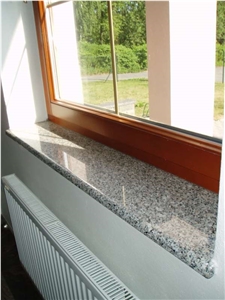 Rosa Beta Granite Parapet, Grey Granite Window Sills, Doors