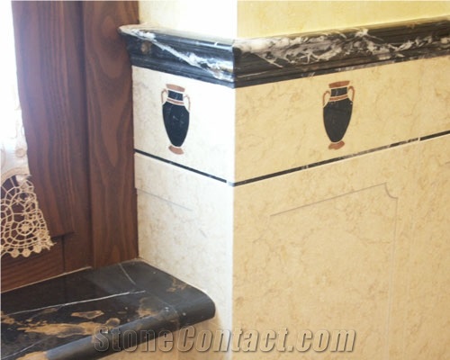 Portoro Marble Moulding, Nero Portoro Black Marble