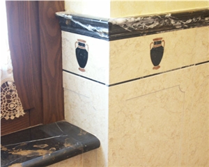 Portoro Marble Moulding, Nero Portoro Black Marble