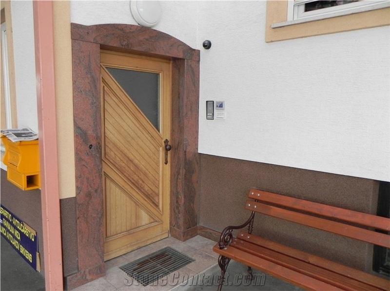 Rosso Multicolor Granite Door Surround, Red Granite Door Surround