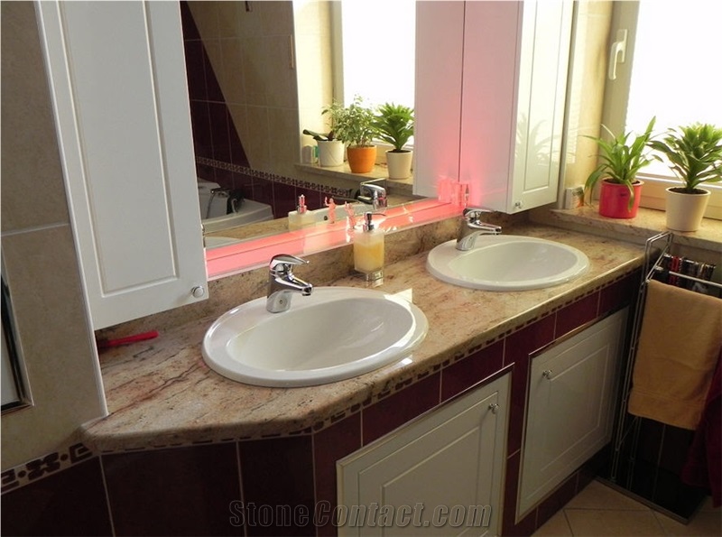 Shivakasi Gold Granite Vanity Top, Yellow Granite Vanity Top