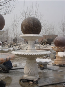 White Marble Rolling Sphere Fountains