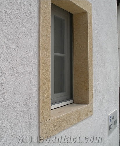 Aurisina Fiorita Lumachella Window Surround, Beige Limestone