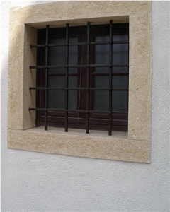 Aurisina Fiorita Lumachella Window Surround, Beige Limestone