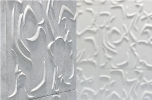 Curve Design Marble Wall Panel, Bianco Naxos White Marble