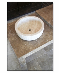 Baja Cream Tavertine Sink, Beige Travertine Sink