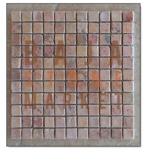 Peach Travertine Mosaic, Pink Travertine Mosaic