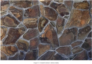 Andezit A2 Walling Stone, Brown Basalt Walling