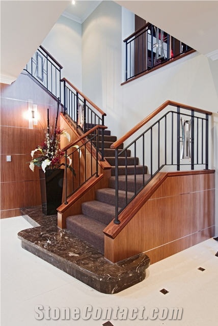 Dark Emperador Marble Stairs, Brown Marble Stairs