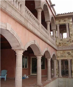 Gris Moreno Cantera Columns, White Cantera Columns