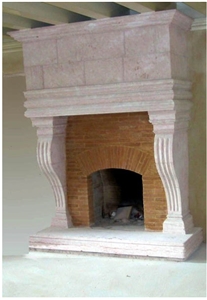 Pietra Di Castelgavone Fireplace, Pink Limestone