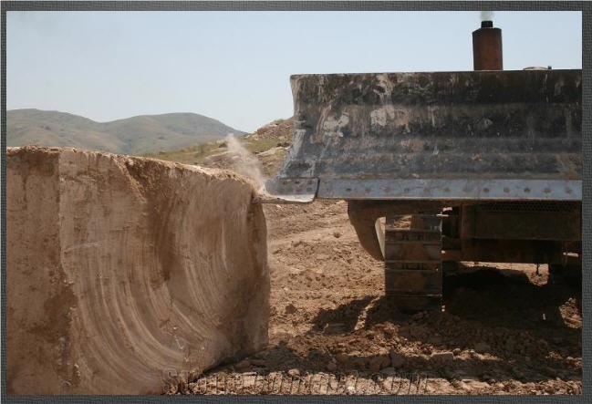 Travertino Rosso Persiano Blocks, Azarshahr Red Travertine Block
