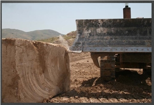 Travertino Rosso Persiano Blocks, Azarshahr Red Travertine Block