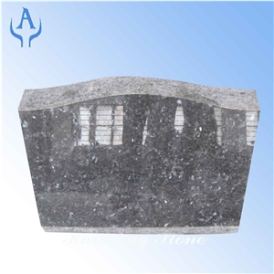 American Granite Companion Headstone, Pearl Blue Granite