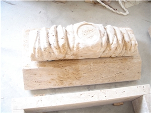 China Travertine Tombstone Monument, Beige Travertine