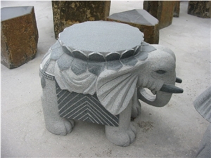 Elephant Sculpture, Grey Granite Sculpture Elephant Sculpture, Grey Granite Sculpture