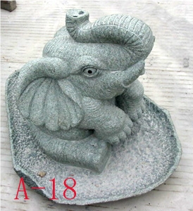 Elephant Sculpture, Grey Granite Sculpture