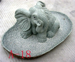 Elephant Sculpture, Grey Granite Sculpture