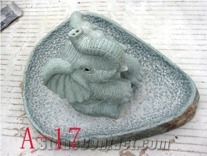 Elephant Sculpture, Grey Granite Sculpture