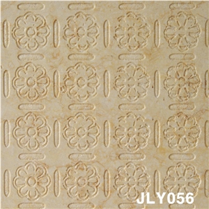3D Abstract Marble Carving Wall Panel, Beige Marble Home Decor