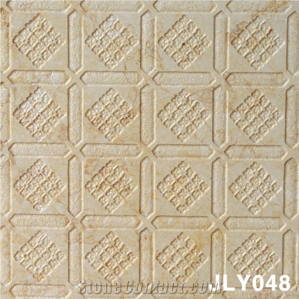 3D Abstract Marble Carving Wall Panel, Beige Marble Home Decor