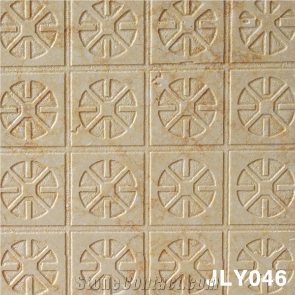 Cheap TV Background 3D Stone Feature Wall Panel, Beige Marble Home Decor