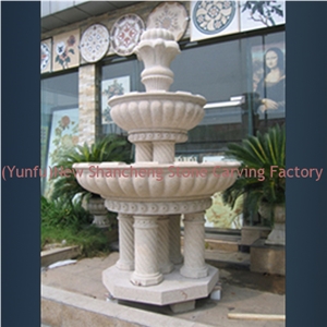 Outdoor Water Spray Granite Fountain, Grainte Yellow Granite Fountain