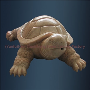 Stone(Marble)Animal Sculpture, Manxia Red Marble Animal Sculpture