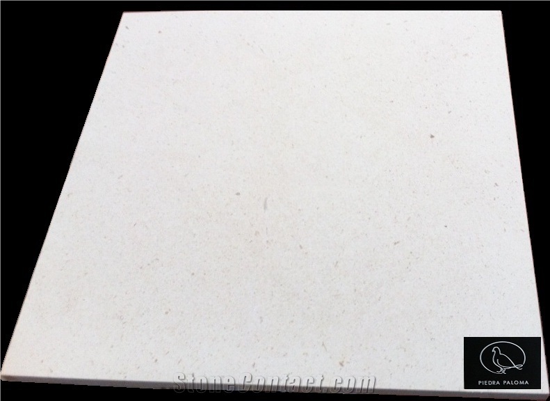 Piedra Paloma Honed Limestone Tiles & Slabs, Apomazada, Adouci, White Limestone Spain Tiles & Slabs