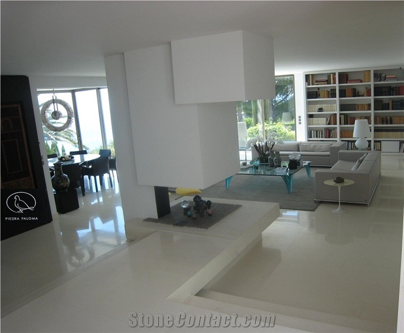 Piedra Paloma Honed Limestone Tiles & Slabs, Pulido, White Limestone Tiles & Slabs Spain