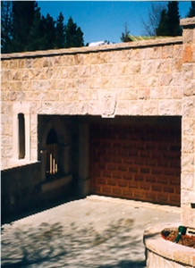 Berner Sandstein Gelb Mushroomed Stone Wall Claddi, Beige Sandstone Mushroomed Stone