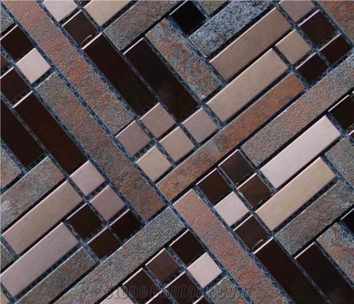Mosaic, Backsplash Metal Mosaic Tile