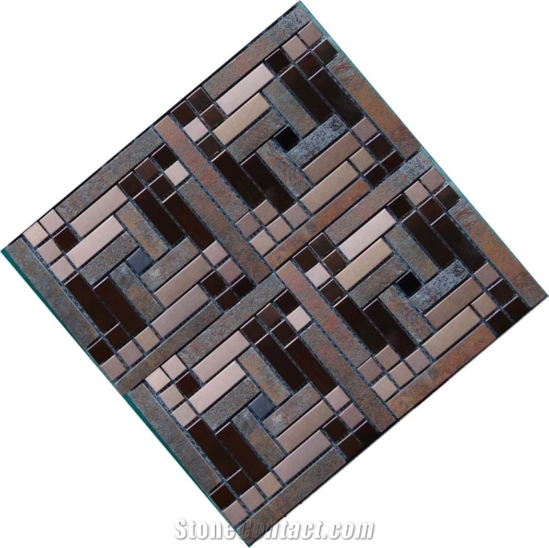 Mosaic, Backsplash Metal Mosaic Tile