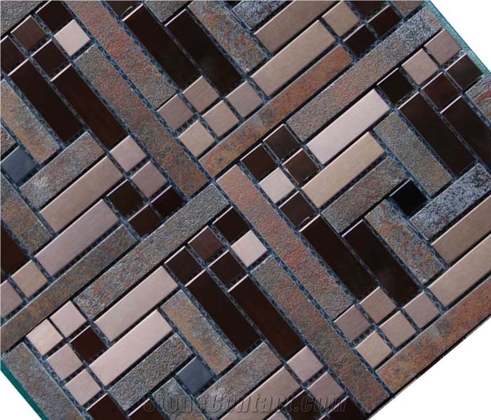 Mosaic, Backsplash Metal Mosaic Tile