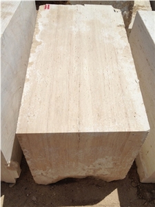 Denizli Travertine Light Blocks, Beige Travertine Blocks