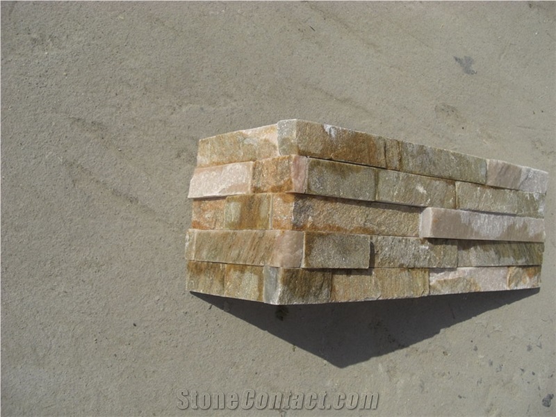 Cultured Stone Slate Corner, Yellow Slate Wall Cladding