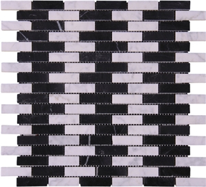 Slate and Glass Mosaic 15*100*7.8, Polished Surface, Garden & Balcony Slate and Glass Mosaic, Kitchen Slate and Glass Mosaic, Elevator Mosaic