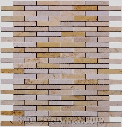 Slate and Glass Mosaic 15*100*7.8, Polished Surface, Garden & Balcony Slate and Glass Mosaic, Kitchen Slate and Glass Mosaic, Elevator Mosaic