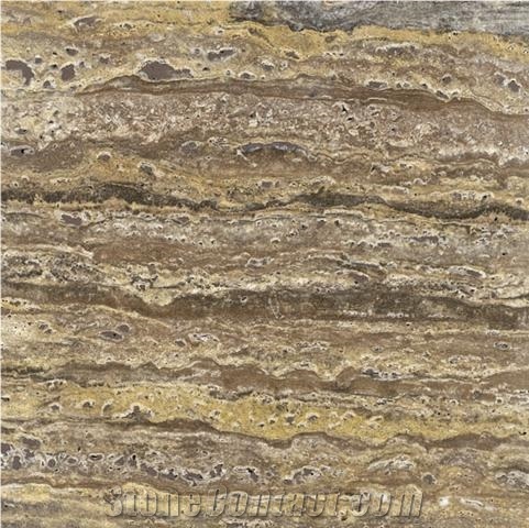 Snake Skin Travertine Slabs, Iran Brown Travertine