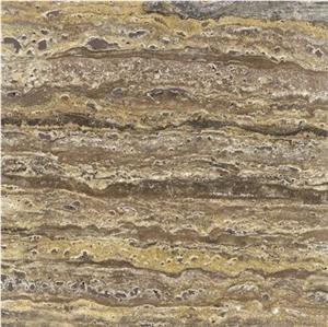 Snake Skin Travertine Slabs, Iran Brown Travertine
