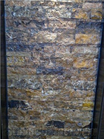 Travertine Culture Stone, Snake Skin Grey Travertine Cultured Stone