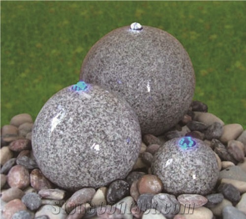 Ball Stone Water Fountain, Grey Granite Fountain
