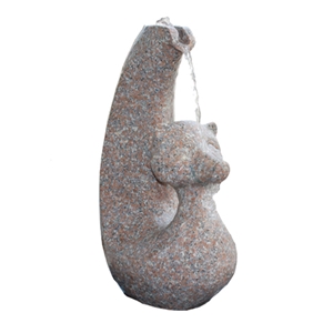Outdoor Animal Stone Water Fountain, Pink Granite Fountain