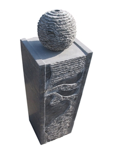Stone Water Roating Ball Fountain, Pink Granite Ball Fountain