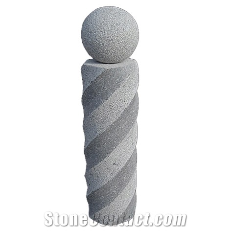 Stone Water Roating Ball Fountain, Pink Granite Ball Fountain