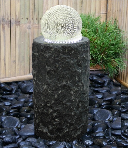 Stone Water Roating Ball Fountain, Pink Granite Ball Fountain