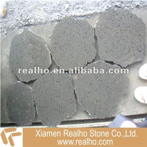Nature Black Lava Stone, Black Basalt Cobble, Pavers