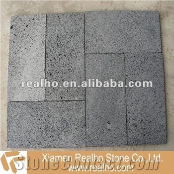 Nature Black Lava Stone, Black Basalt Cobble, Pavers