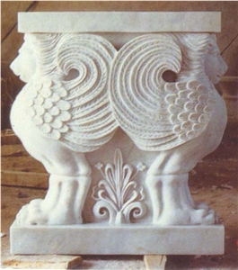 Carved Marble Table Base, White Marble Tables