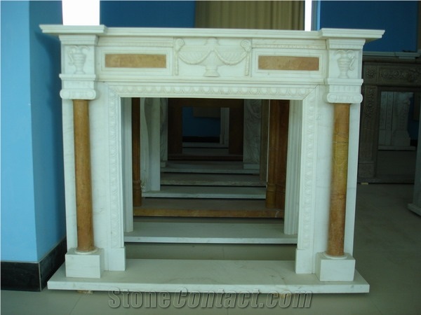 White Marble Fireplace Mantel